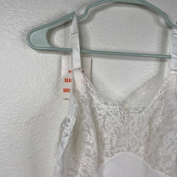 Vintage Fit Rite Lingerie Slip Dress Shadow Panel Babydoll Coquette White 34 NWT - Picture 6 of 13